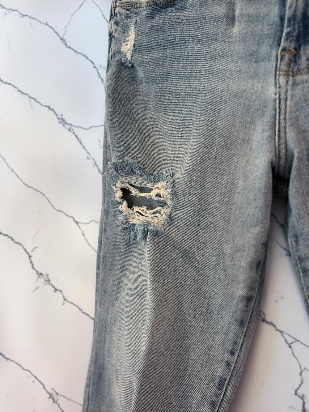 Kensie Women's Grey Distressed Boyfriend Jeans - Picture 6 of 10